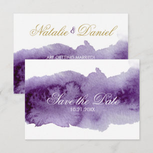 Ultra Violet Aquarell Save The Date Einladung