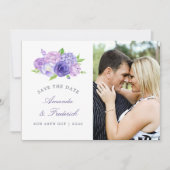 Ultra-Violet-bezogene Blumenhochzeit Sichern Sie d Save The Date (Vorderseite)