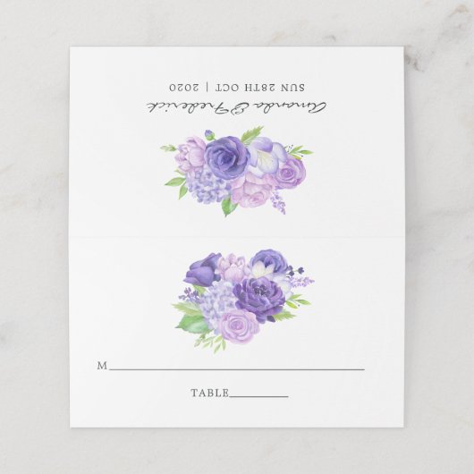 Ultra-Violet-Bläsereihen-Tischnummer Platzkarte (Außenseite Aufgefaltet)