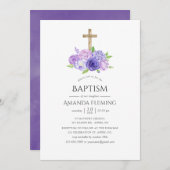 Ultra-Violet-Blumentaufen oder Weihnachten Einladung (Vorne/Hinten)