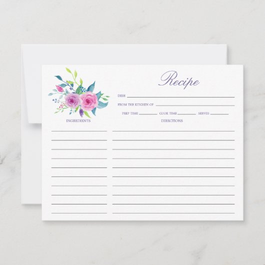 Ultra-Violet-Brautparty-Rezept-Karte Mitteilungskarte (Vorderseite)