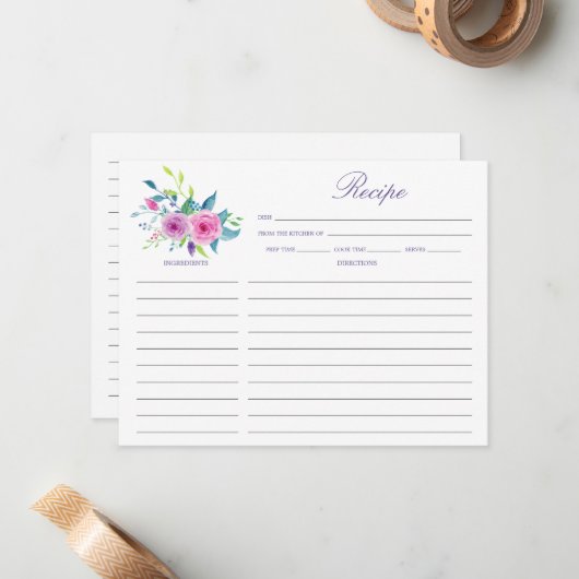 Ultra-Violet-Brautparty-Rezept-Karte Mitteilungskarte (Vorderseite/Rückseite Beispiel)