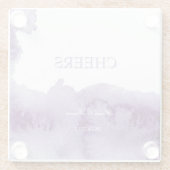 Ultra Violet Elegant Watercolor Hochzeitsjubeln Glasuntersetzer (Rückseite)