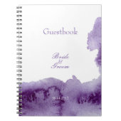 Ultra Violet Elegant Watercolor Wedding Gästebuch Notizblock (Vorderseite)
