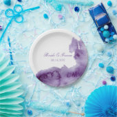 Ultra Violet Elegante Wasserfarbenhochzeit Pappteller (Party)