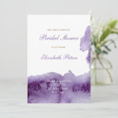 Ultra Violet Elegantes Wasserfarben-Brautparty Einladung (Stehend Vorderseite)