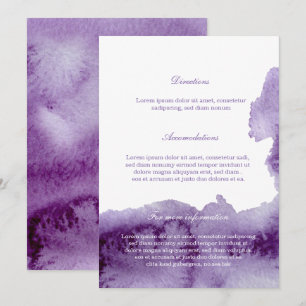 Ultra Violet Elegantes Wasserfarbeninformationen Einladung