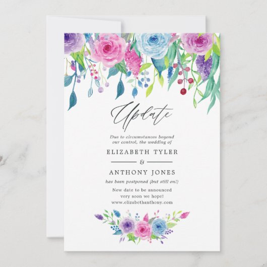 Ultra Violet Farbkombination Blumenhochzeit Einladung (Vorderseite)