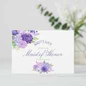 Ultra-Violet-Flora wird meine Trauzeugin sein Einladung (Stehend Vorderseite)