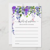 Ultra Violet Floral Bridal Shower Advice Einladung (Vorderseite)