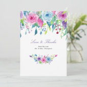 Ultra Violet Floral Danke Karte (Stehend Vorderseite)