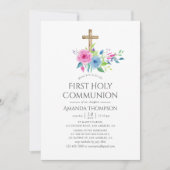 Ultra-Violet Floral First Heilige Kommune Einladung (Vorderseite)