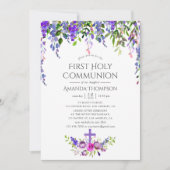 Ultra-Violet Floral First Heilige Kommune Einladung (Vorderseite)
