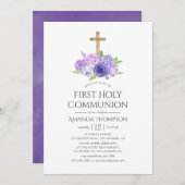 Ultra-Violet Floral First Heilige Kommune Einladung (Vorne/Hinten)