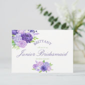Ultra-Violet Floral sein meine Juniorenjungfrau Einladung (Stehend Vorderseite)