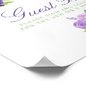 Ultra Violet Floral Wedding Gästebuchsign Poster (Ecke)
