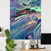 Ultra-Violet-Fluid-Marmor Akrylkkunst Abstrakt Poster (Heimbüro)