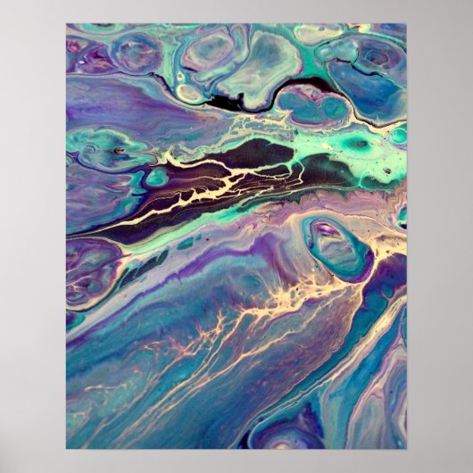 Ultra-Violet-Fluid-Marmor Akrylkkunst Abstrakt Poster (Vorne)