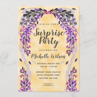Ultra-Violet-GLITTER-Foto Überraschung Party Einladung