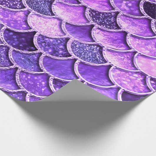 Ultra-Violet-Glitzer-Mermaid-Skala Geschenkpapier (Ecke)
