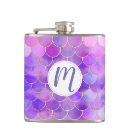 Ultra Violet & Gold Mermaid Scanner Flachmann