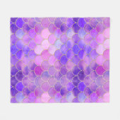 Ultra Violet & Gold Mermaid Scanner Fleecedecke (Vorderseite (Horizontal))