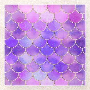 Ultra Violet & Gold Mermaid Scanner Glasuntersetzer