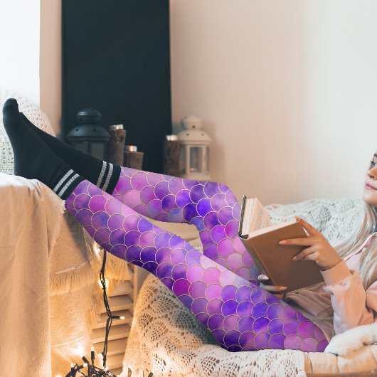 Ultra Violet & Gold Mermaid Scanner Leggings