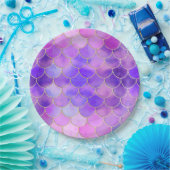 Ultra Violet & Gold Mermaid Scanner Pappteller (Party)