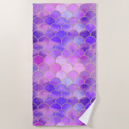 Ultra Violet & Gold Mermaid Scanner Strandtuch