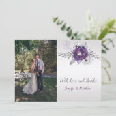 Ultra Violet Grau Silver Foto Vielen Dank Dankeskarte (Stehend Vorderseite)