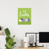 Ultra-Violet & Green Happy Oaster Sign Poster (Heimbüro)