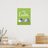 Ultra-Violet & Green Happy Oaster Sign Poster (Küche)