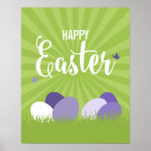 Ultra-Violet & Green Happy Oaster Sign Poster (Vorne)
