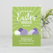 Ultra-Violet & Green Oaster Brunch Ei Hunt Card Einladung (Stehend Vorderseite)