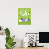Ultra-Violet & Green Oaster Egg Hunt Sign Poster (Heimbüro)