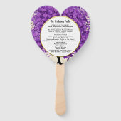 Ultra-Violet-Herz-Leaf Tree Hochzeitsprogramm Fächer (Rückseite)