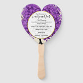 Ultra-Violet-Herz-Leaf Tree Hochzeitsprogramm Fächer (Vorderseite)