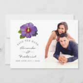 Ultra-Violet-Hibisken-Blume Hochzeit speichern Sie Save The Date (Vorderseite)