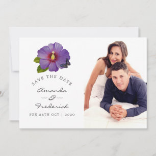 Ultra-Violet-Hibisken-Blume Hochzeit speichern Sie Save The Date