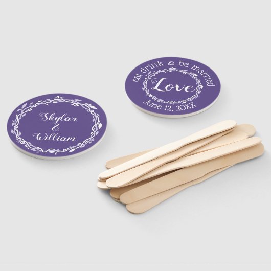 Ultra-Violet Hochzeit Einfaches Frühjahr Sommerspa Fächer (Non-assembled)