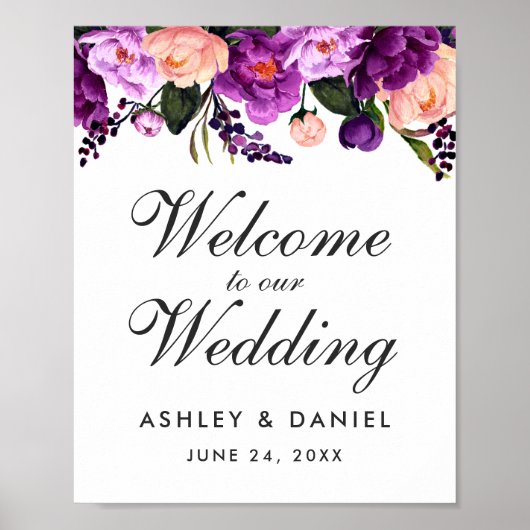 Ultra-Violet-Hochzeit mit Lila Blumenkohl Poster (Vorne)