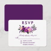 Ultra-Violet-Hochzeit mit Lila Blumenwasser RSVP Karte (Vorne/Hinten)