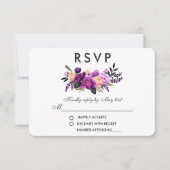 Ultra-Violet-Hochzeit mit Lila Blumenwasser RSVP Karte (Vorderseite)