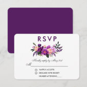 Ultra-Violet-Hochzeit mit Lila Blumenwasser RSVP Karte (Vorne/Hinten)