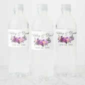 Ultra-Violet-Hochzeit mit Lila Blumenwasser Wasserflaschenetikett (Flaschen)