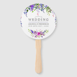 Ultra-Violet Hochzeit Wasserfarbenflorfavorit Fächer