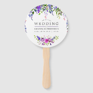 Ultra-Violet Hochzeit Wasserfarbenflorfavorit Fächer