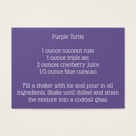 Ultra-Violet-Hochzeitsignatur Trinkrezeptur (Vorderseite)