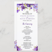 Ultra-Violet-Hochzeitsprogramm für Lila Blumen Programm (Vorne/Hinten)